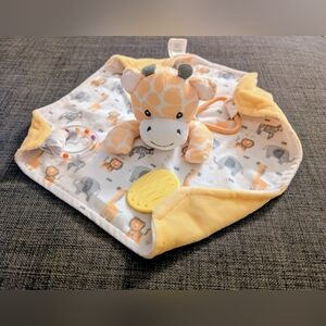 ✨3/$16✨Adorable Giraffe Baby Comfort Blanket with Teether - Yellow and Gray